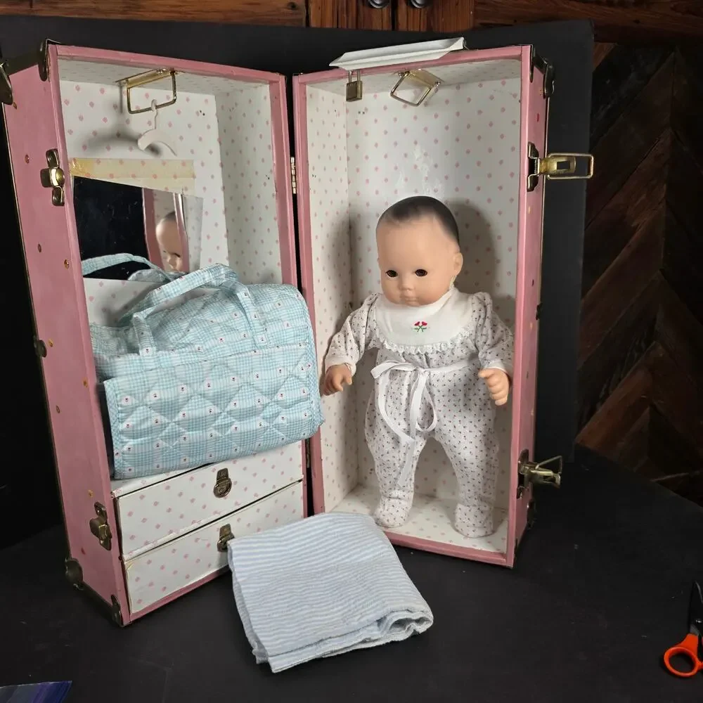 American Girl Pleasant Company Bitty Baby Doll Diaper Bag Pink Wardrobe/Trunk